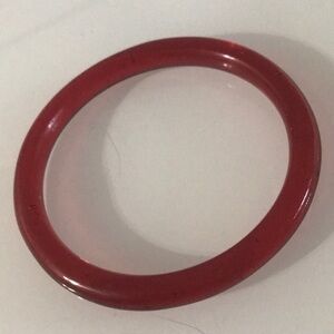 Bracelet burgundy red stone or glass bangle 3 inch diameter